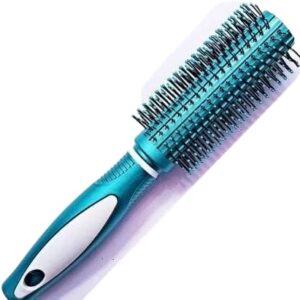Florabliss® Round Rolling Curling Roller Comb Hair Brush With Soft Bristles For Men And Women