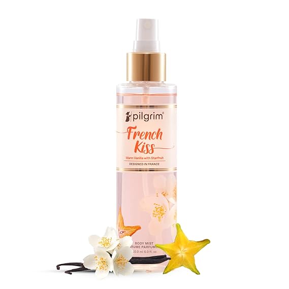 Pilgrim French Kiss Body Mist (Vanilla with starfruit)|perfume for women| 150 ml