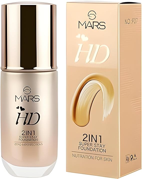 Mars Hd 2In1 Super Stay Liquid Matte Foundation 60Ml (Shade 101)(Pack Of 1)
