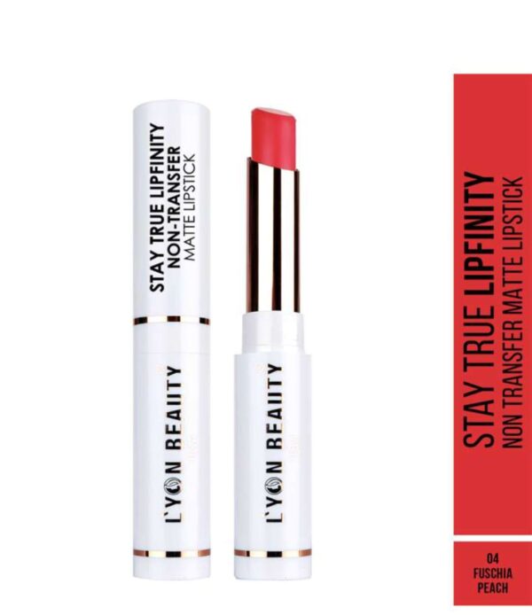 Lyon Beauty Stay True Lipfinity Non Transfer Matte Lipstick - Fuschia Peach 04